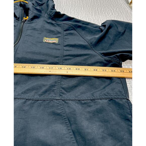 LL Bean Jacket Mens XL Reg Mountain Classic Full Zip Hooded Hiking Rain Black - Picture 5 of 8